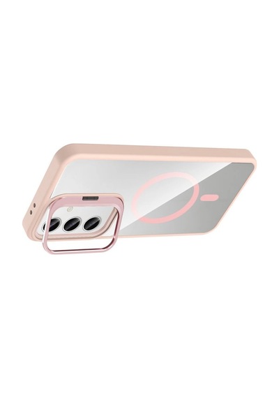 Joko Samsung Galaxy S24 Fe Remim Lensli Magsafe Standlı Kapak - Pembe 0.2M-Çok Renkli