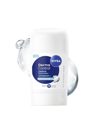Nıvea Kadın Stick Deodorant Derma Control Defend 50 Ml, Tahrişe Karşı Koruma, Alkolsüz, 72 Saat Anti-perspirant Koruma,çiçeksi Koku,hyaluronik Asit, Pro Vitamin B5