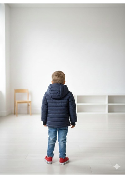 Dublino Kids Erkek Çocuk Su Ve Rüzgar Geçirmez İçi Kürklü Kapişonlu Mont Lacivert
