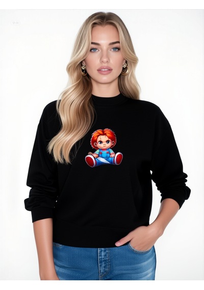 Chucky Unisex Sweatshirt Siyah