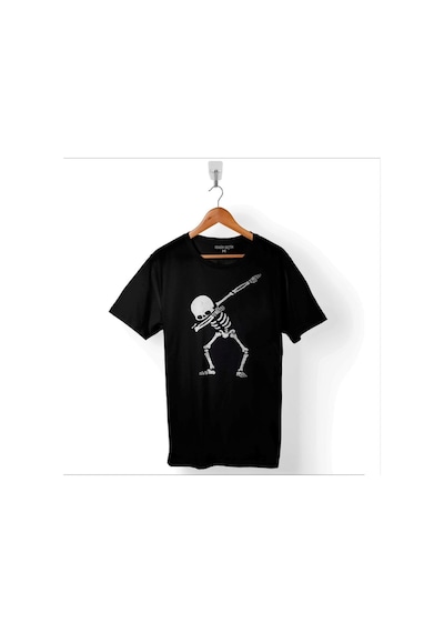 İskelet Dansı Dabbing Skeleton Skull Kuru Kafa Baskılı Tişört Unisex T-shirt 001
