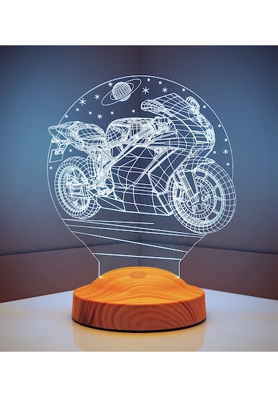 Racing Motosiklet Motor Hayranlarına Hediye 3D Led Lamba, Erkeğe Hediye, Motor GP Kişiye Özel 3 Boyutlu Lamba