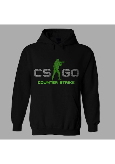 Startmore Oversize Unisex Cs Go Counter Strike Siyah Sweatshirt Siyah