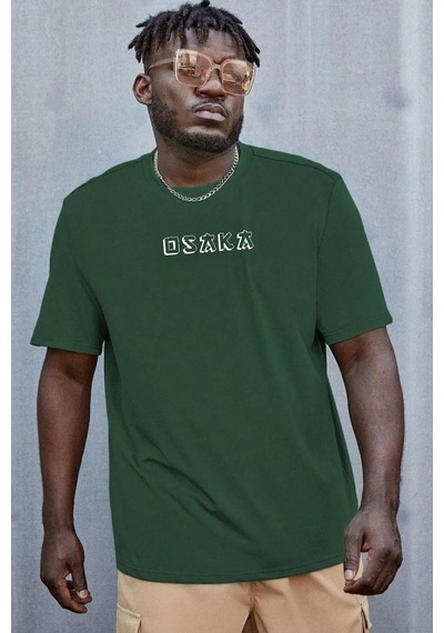 Flood Of Style Unisex Osaka Baskılı T-shirt Yeşil