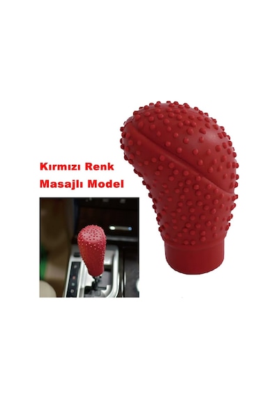 Point Silikonlu Vites Topuzu Kılıfı Kırmızı Oval Üniversal Ithal (532238016)