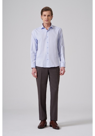 Morven Erkek A.mavi Polyester Trend Slim Fit Tam İtalyan Yaka Gömlek 26mc004044301 A.mavi