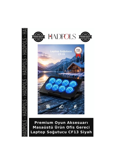 Premium Oyun Aksesuarı Masaüstü Ürün Ofis Gereci Laptop Soğutucu Cf13 Siyah