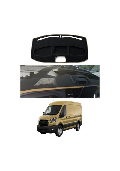 Ford - Transit 2020+ Uyumlu Torpido Koruma Kılıfı - Taba Şeritli