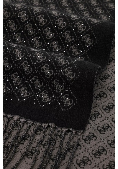 Guess Jewels Logolu 65 X 180 Cm Şal Aw5658pol03 Kadın Şal Aw5658 Pol03 Bla Siyah