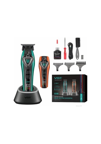 V-884t Profesyonel Sakal Ve Ense Çizim Tıraş Makinesi, 8000 Rpm Bldc Motor, Trimmer, Yedek Kapaklı