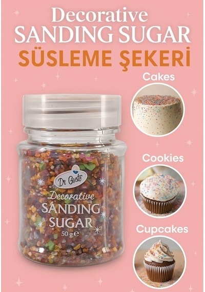 Renkli Sanding Şeker Mix 50 Gr Yenilebilir Pasta Ve Tatlı Süsleme Şekeri