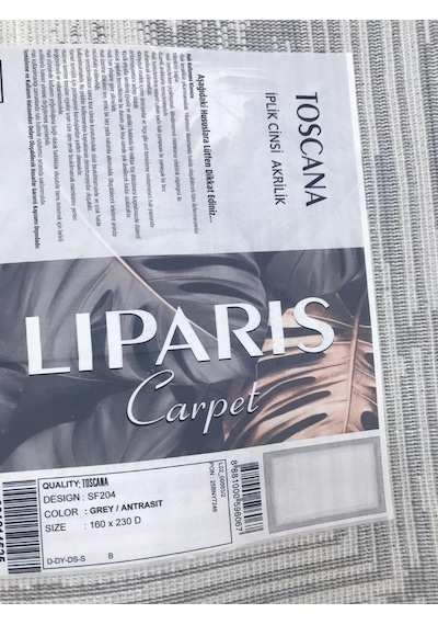 Liparis Halı Toscana 204 Serisi Triko Akrilik Salon Oturma Yatak Odası Halısı Gri - Antrasit