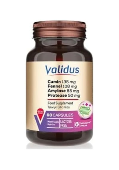 Validus Digestive Comfort Cumin + Fennel + Amylase 60 Kapsül