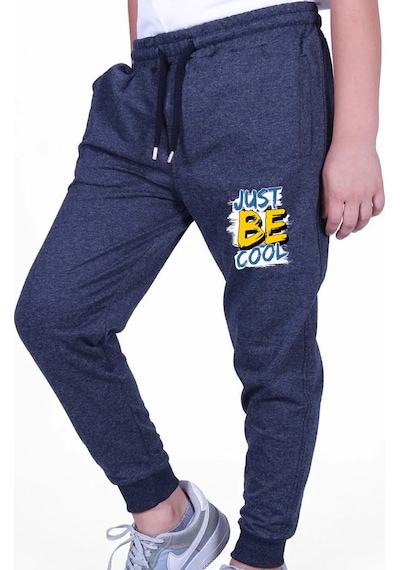 Panios Kids Be Baskılı Erkek Çocuk Çift Cepli Eşofman Altı Füme