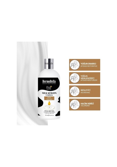 Bella Pro+ Derma Süt Keratin Kompleksi Onarıcı Şampuan 300 Ml