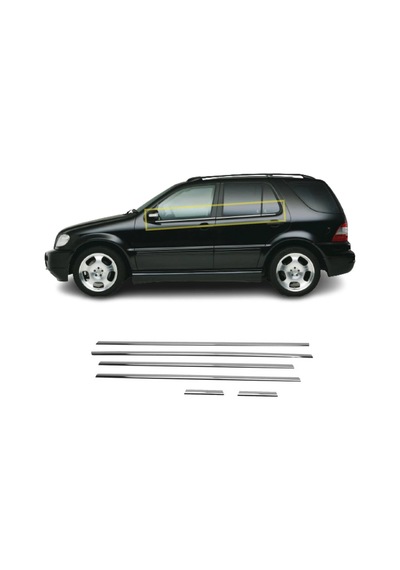 Mercedes Mı W163 Uyumlu Cam Çıtası 6 Parça 1998-2005 Paslanmaz Krom
