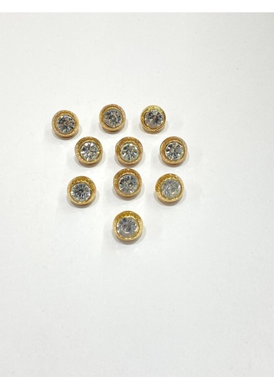 Taşlı Bluz Düğmesi / Metal Bluz Düğmesi Gold / 10 Adet /2887/ - Model 1