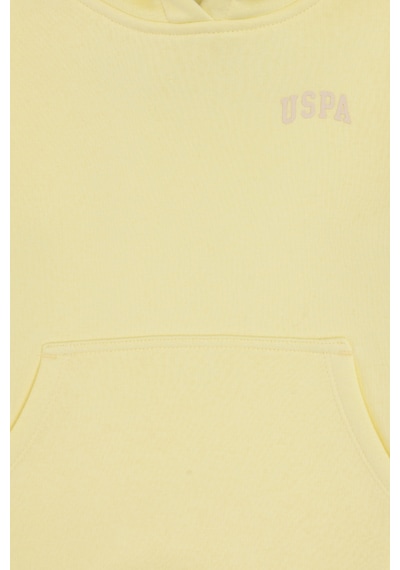U.S. Polo Assn. Kız Çocuk Sarı Kapüşonlu Şardonlu Basic Sweatshirt 50314304-VR044
