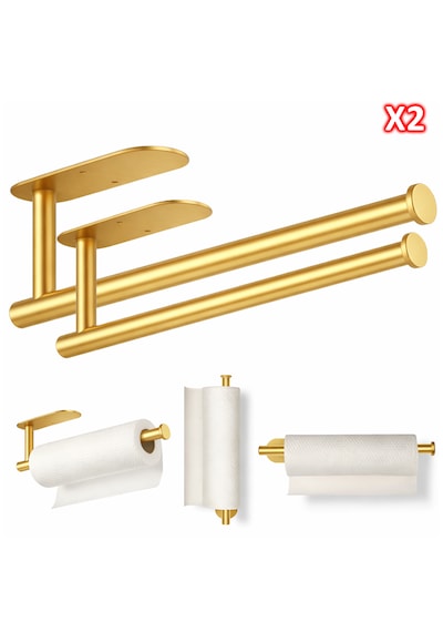 Microcase Çok Amaçlı Mutfak Banyo Tuvalet Paslanmaz Çelik Kağıt Havluluk 2 Adet Al5447 Gold