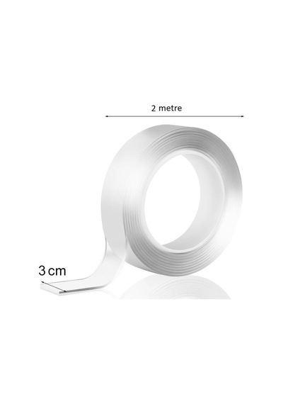 2 Metre 2 Cm Çift Taraflı Şeffaf Bant