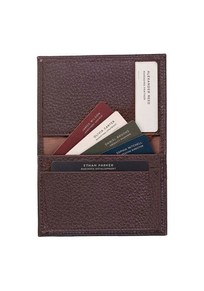 Bloominbag Bloomcard Verta Chestnut Brown Hakiki Deri Dikey Kartlık kahverengi