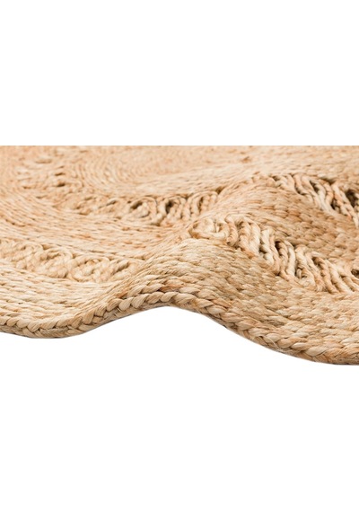 Eko Halı Solo Ca-112 Natural Xw Yuvarlak veya Oval El Dokuma Naturel Jüt Hasır Halı - 120X120