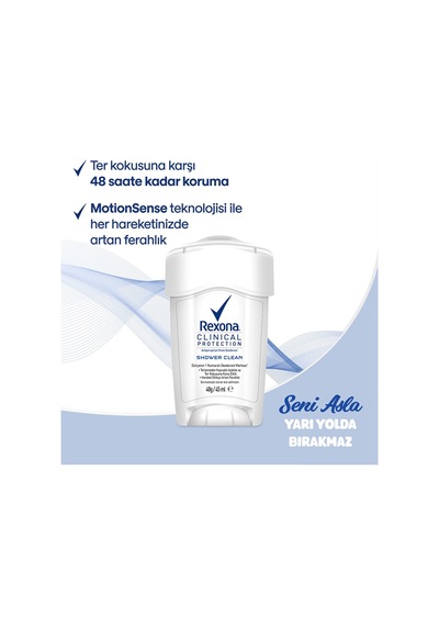 Rexona Clinical Protection Shower Clean Krem Deodorant 2 x 45 ML