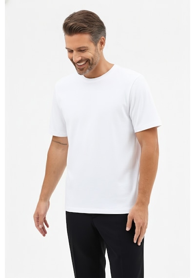 Goffra Erkek Vision Premium Kalite Yoğun Dokulu Pamuklu T-shirt Beyaz M101-r0220-01 Beyaz