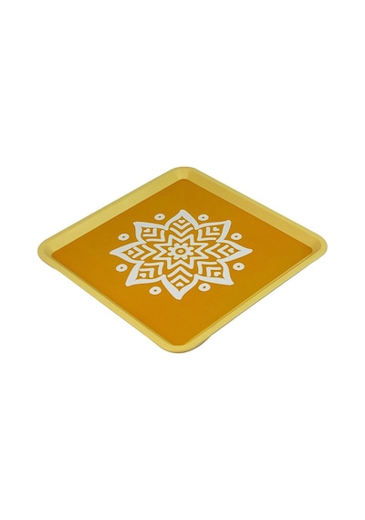 Zuccii Home Alaçatı Tepsi - Sarı - 32,5x32,5 Cm Çok Renkli
