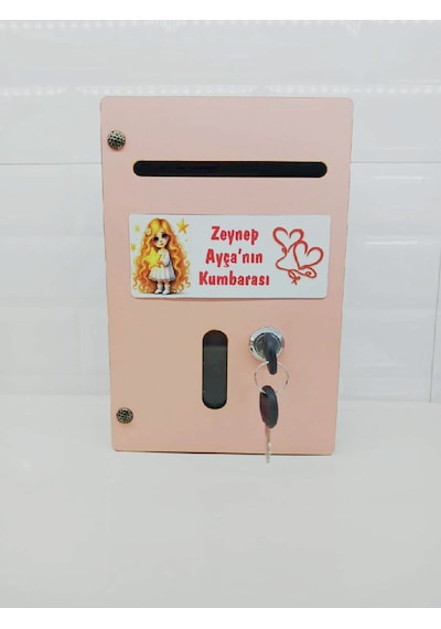 Ahşap İsme Özel Renkli Çocuk Kumbarası