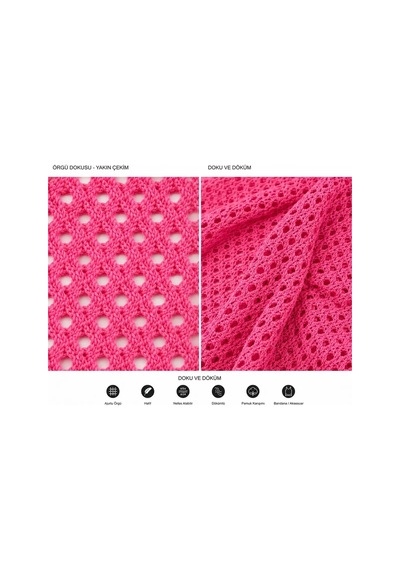 Kadın File Örgü Bandana Yazlık Delikli Triko Saç Bandanası Plaj Uyumlu Pembe - 884541019 Pembe
