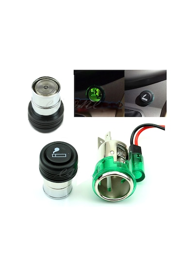 Space Araç Yeşil Işıklı Çakmak 24V