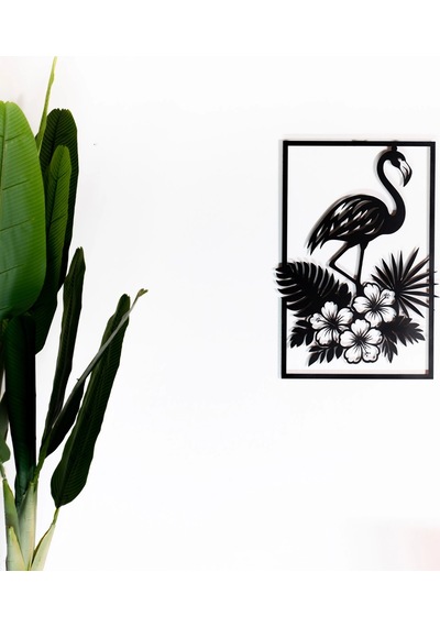 Flamingo Kuş Figürlü Metal Duvar Tablosu