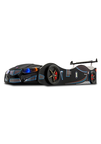 Gt2 - Arabalı Yatak - Araba Yatak, Işıklı, Siyah Tek Kişilik