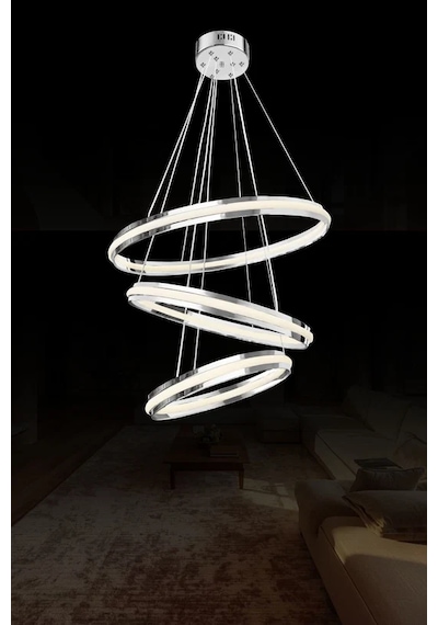 Meyra Modern 3'lü Led Halka 50 Cm Led Avize Myr-3h50-w150-mıx4578-546 Krom