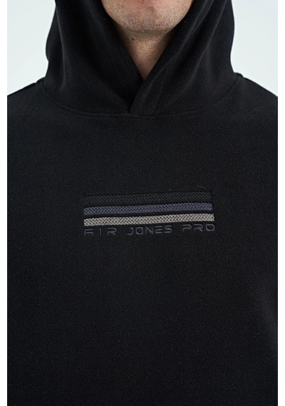 Tommy Life Erkek Kapşonlu Sweat Siyah Art-88301 Siyah
