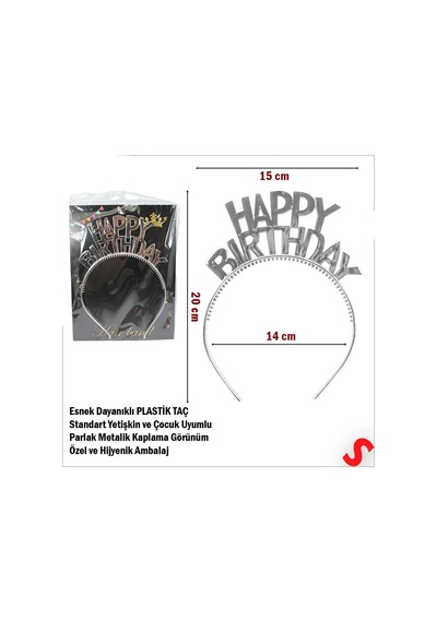 Happy Birthday Plastik Taç - Gümüş 0-99