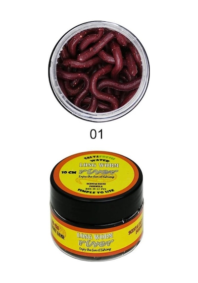 River Long Worm 10cm Kokulu Silikon Solucan Yem 12 Adet Renk 01
