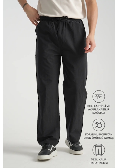Redline Era Baggy Fit Yazlık Rahat İnce Pantolon Siyah