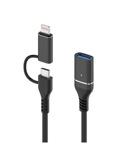 2 İn 1 5gbps Type-c And 8 Pin To Usb 3.0 Otg Adaptör Telefon Ve Notebook Uyumlu Ads-619 Acı Kahverengi