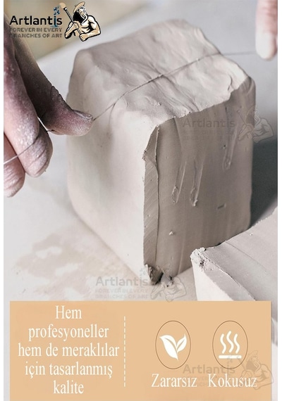 Beyaz Seramik Hamuru 2 Kg Seramik Başlangıç Seti Ebeşuar Modelleme Artdeco 6 Renk Akrilik Boya Fırça 75 Ml Heykel