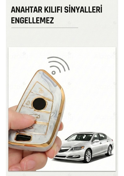 Bmw 1 3 5 6 7 Serisi G32 G30 G20 G11 & X1 X3 X5 X6 X7 & Z4 M Mermer Tpu Anahtar Kılıfı Turuncu