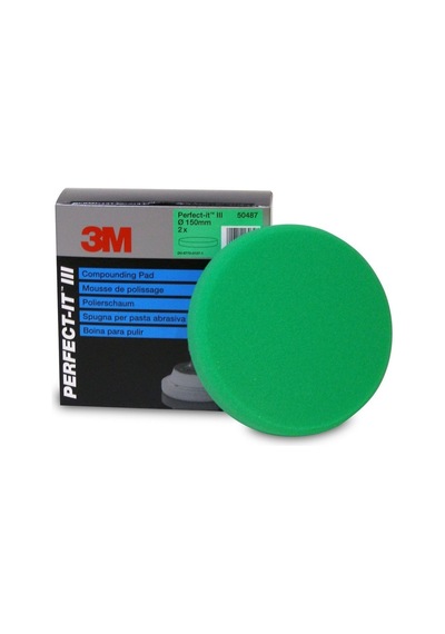3m 50487 Perfect-it Adım 1 Yeşil Kalın Pasta Süngeri 150mm 1 Ade
