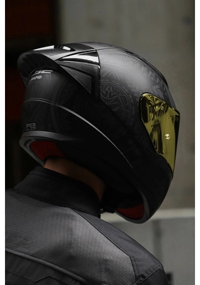 Rapid Race Takaroa Mat Siyah Kask + Spoiler Mat Siyah
