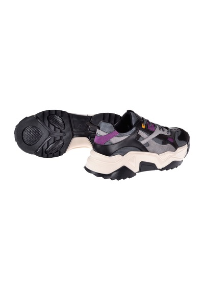 Sms Kadın Spor Ayakkabı Sneaker Sms-65137 Siyah Mor Siyah - Mor