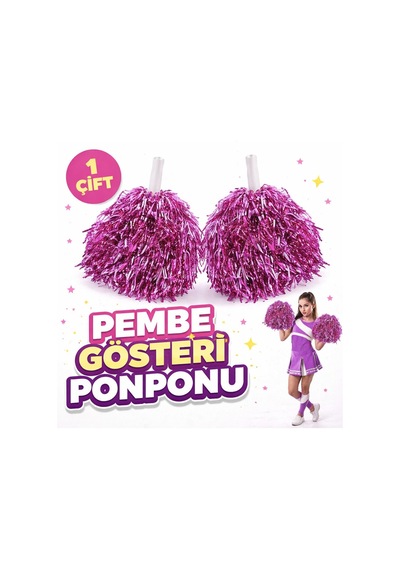 1 Çift 2 Adet Pembe Renk 23 Nisan 19 Mayıs 29 Ekim Okul Gösteri Ponponları Ekstra Dolg - Rjcı-749658