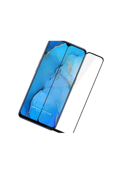 Oppo Reno 3 Siyah 5D Tam Kaplayan Ekran Koruyucu Cam