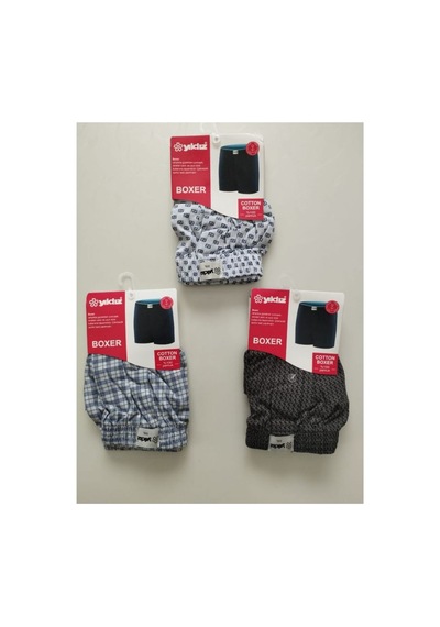 Yıldız Kit İç Giyim 3'lü Pamuk 2xl Beden Erkek Boxer Çok Renkli