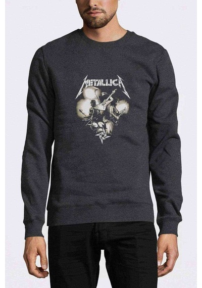 Metallica 2018 Gitar Metal Rock Music Baskılı Erkek Sweatshirt
