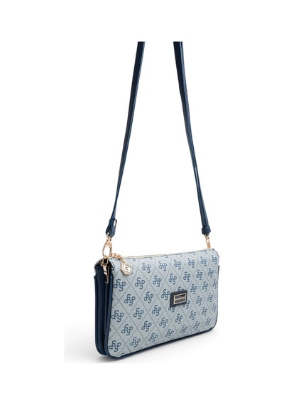 Silver & Polo Silver Polo Gri - Lacivert Monogram Kadın Çapraz Çanta Sp1291